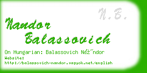 nandor balassovich business card